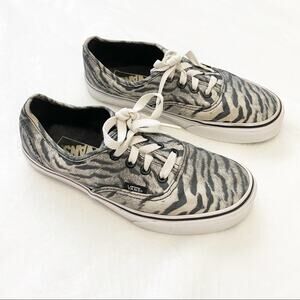 Vans zebra print low top skate shoe sneaker size 5.5 mens